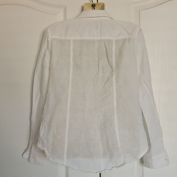 Banana Republic Women's Button-Down Long Sleeves Shirt White Small Petite - Picture 4 of 16